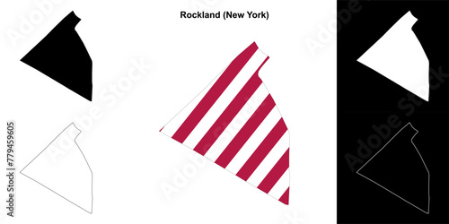 Rockland County (New York) outline map set