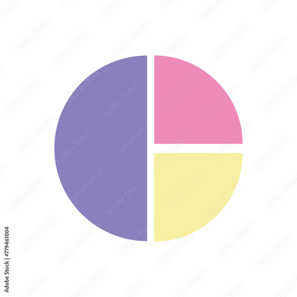 Fototapeta premium Flat Pie Chart Icon Symbol Vector Illustration