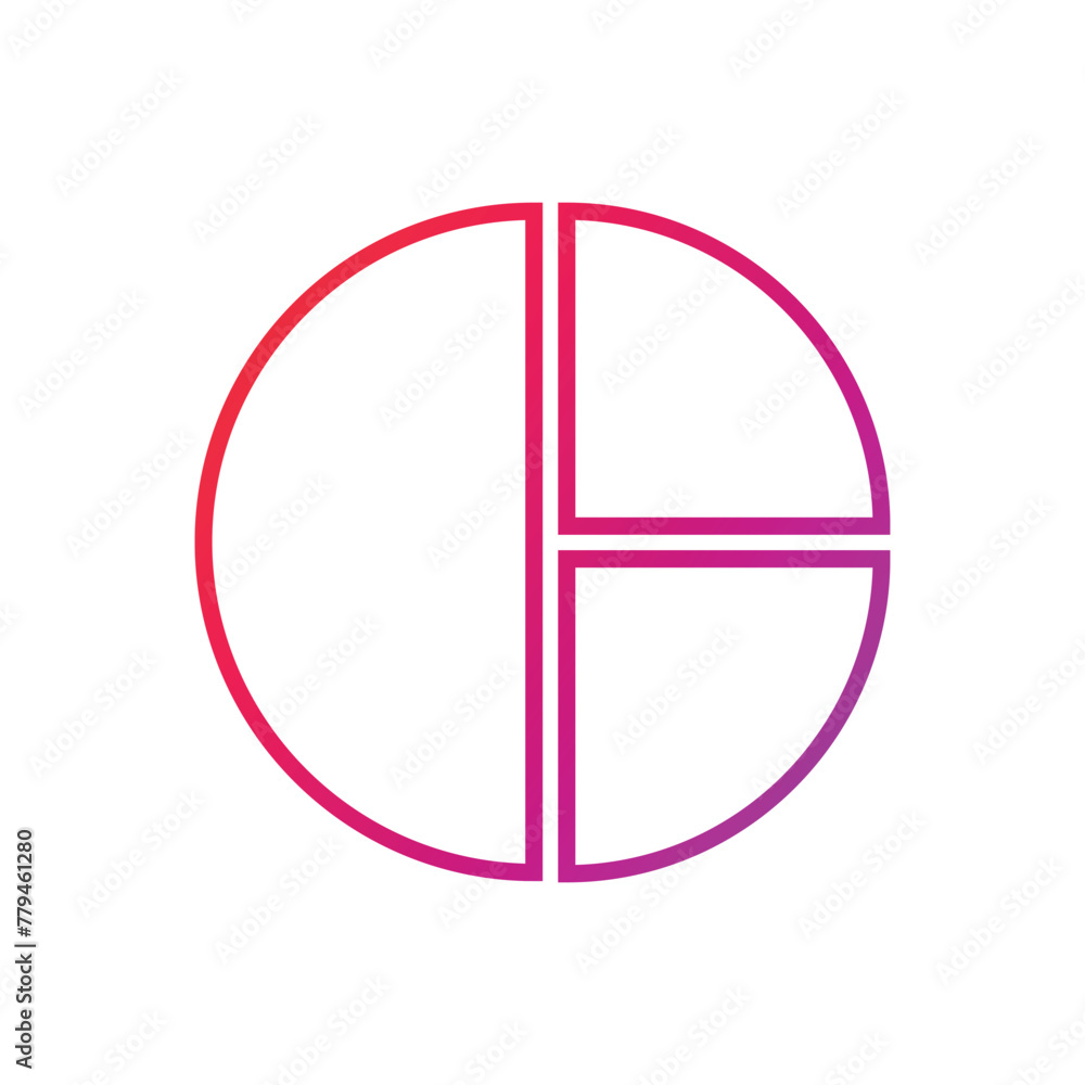 Pie Chart Gradient Icon Vector Illustration Pie Chart Gradient Icon Vector Illustration