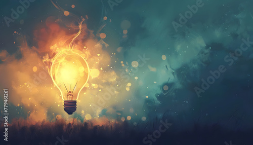 Imagine a lightbulb symbolizing inspiration and innovative ideas ar7 4 v6 0 Generative AI photo