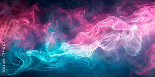 Abstract multi colored smoke waves background photo
