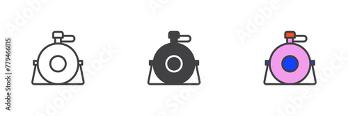 Camping flask different style icon set