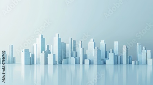 A sleek and modern city skyline in a minimalist D style  AI generated illustration
