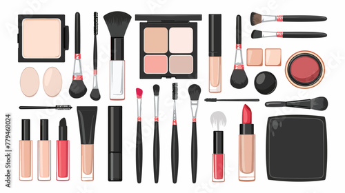 Set of cosmetic product for face.Makeup product 