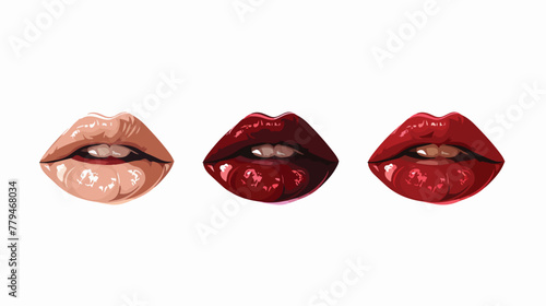 Sexy beauty lips template vector design flat vector isolated