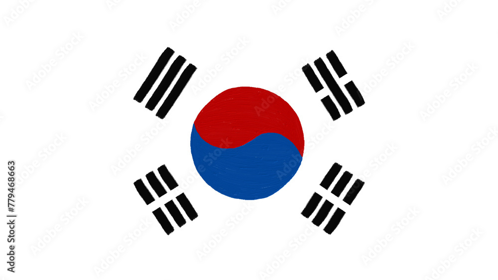 korean flag_korean flag oilpaint style no background illustration korean flag_korean flag oilpaint style no background illustration