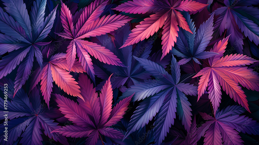 Cannabis leaf pattern.and multicolour Cannabis leaf pattern.and multicolour