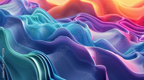 3D Wave texture colorful abstract background.