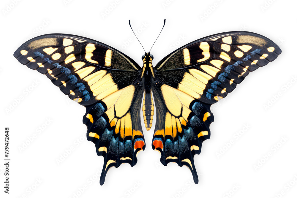 Fototapeta premium Beautiful Swallowtail butterfly isolated on a white background with clipping path