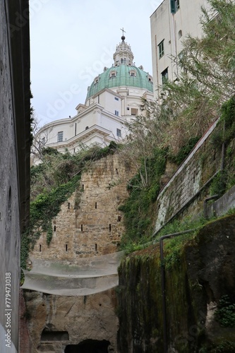 Obraz na płótnie Napoli - Scorcio della Basilica dell'Incoronata dalla Basilica di San Gennaro fuori le mura w salonie