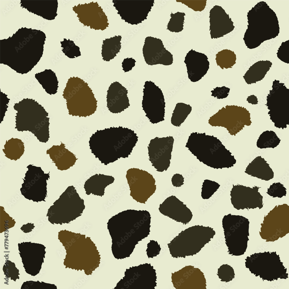 Cow skin in brown and white spotted, seamless pattern, animal texture. Vector background Cow skin in brown and white spotted, seamless pattern, animal texture. Vector background
