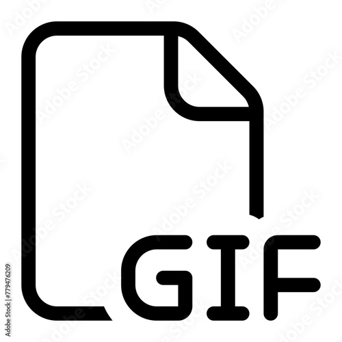 GIF file format icon in outline style. Simple file extension vector illustration — pixel-perfect icon.