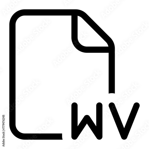 WV file format icon in outline style. Simple file extension vector illustration — pixel-perfect icon.