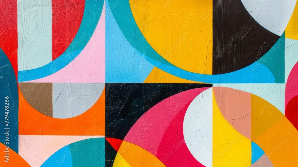 Abstract geometric shapes in a vibrant color palette AI generated illustration Abstract geometric shapes in a vibrant color palette AI generated illustration