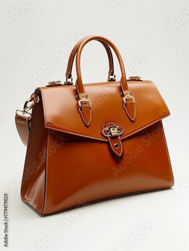 Elegant Textured Brown Leather Tote Bag.