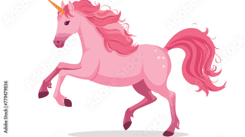 Pink Unicorn vector illustration for children design.