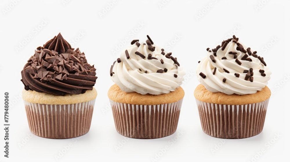 three cupcakes