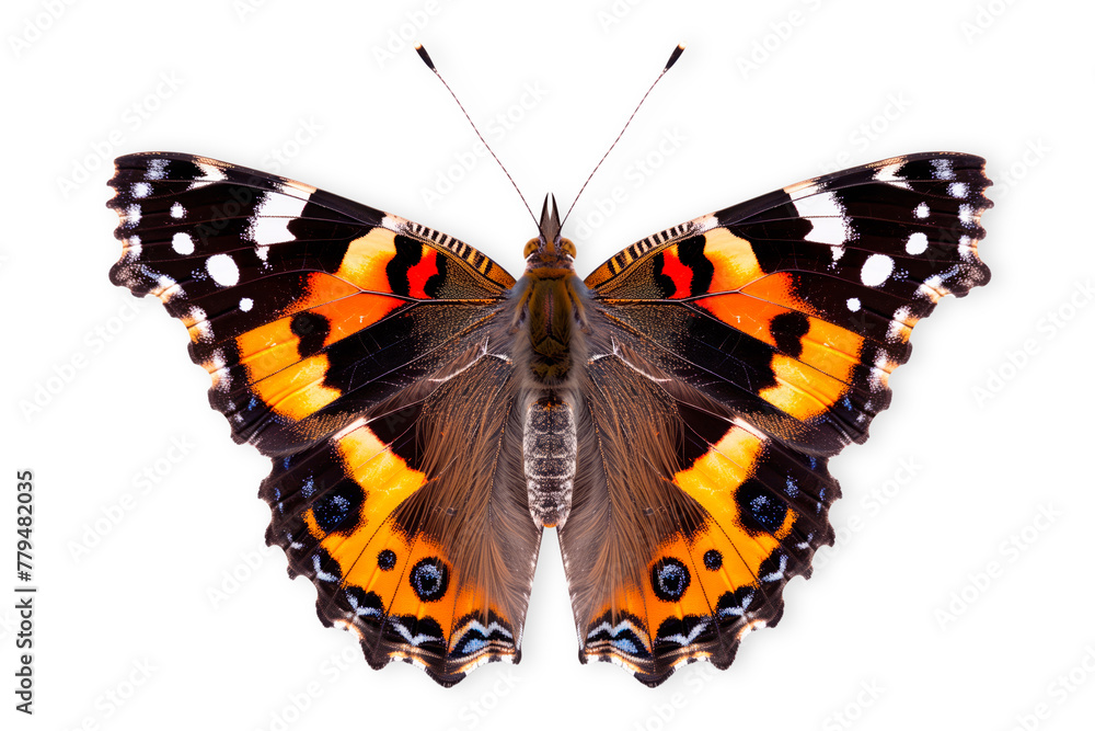 Beautiful Red Admiral butterfly isolated on a white background with clipping path Beautiful Red Admiral butterfly isolated on a white background with clipping path