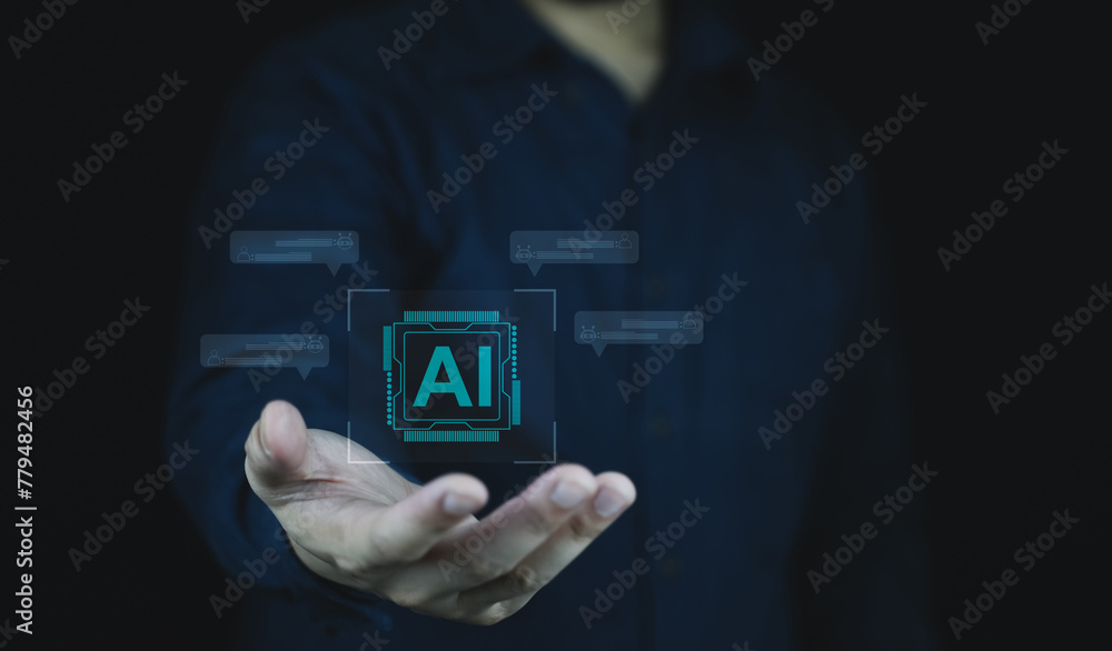 Technology AI and auto chat system, AI generate. Technology AI and auto chat system, AI generate.