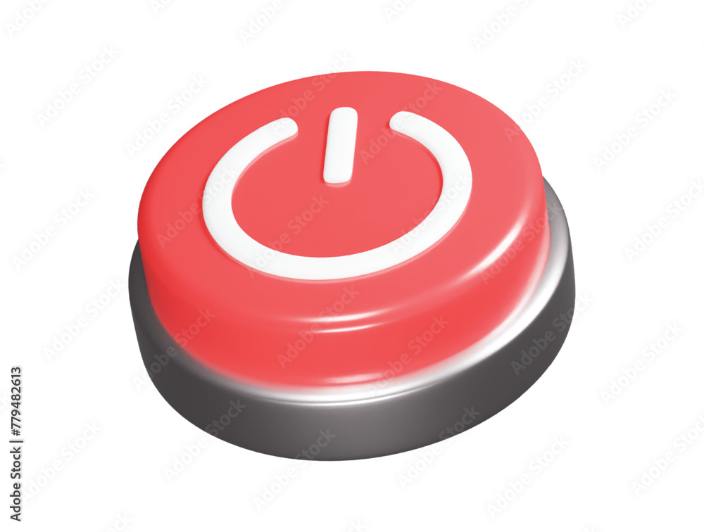 Button icon 3d render illustration Button icon 3d render illustration