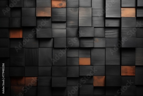 Gray Wooden Cubes Blocks Background. Generative AI