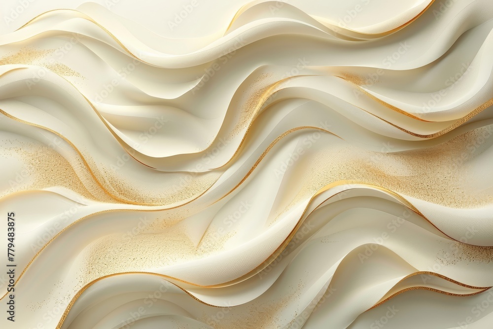 Luxurious cream wavy background with leaf intricate golden line elements. Luxurious cream wavy background with leaf intricate golden line elements.