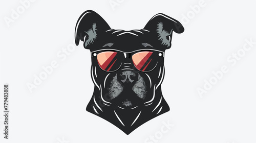 Mafia dog logo cool dog logo smart and handsome dog 