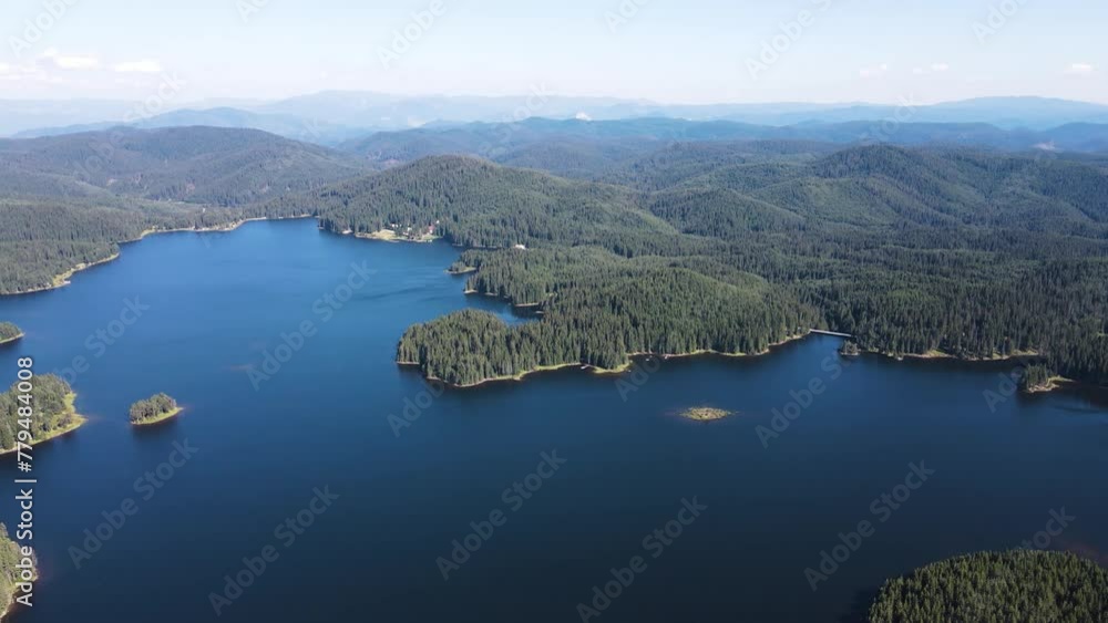 Aerial Summer view of Shiroka polyana (Wide meadow) Reservoir, Pazardzhik Region, Bulgaria Aerial Summer view of Shiroka polyana (Wide meadow) Reservoir, Pazardzhik Region, Bulgaria