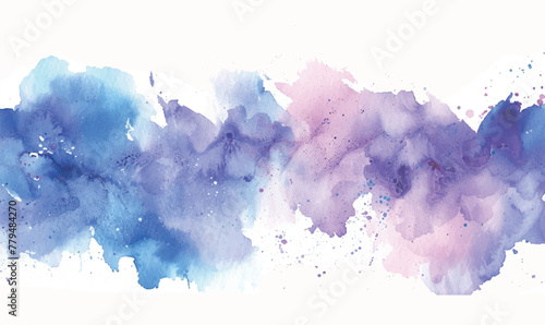 abstract watercolor hand drawn background, blue, pink