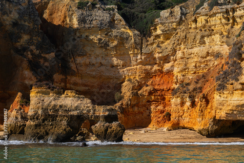 Secluded Hidden Beach In Algarve, Portugal