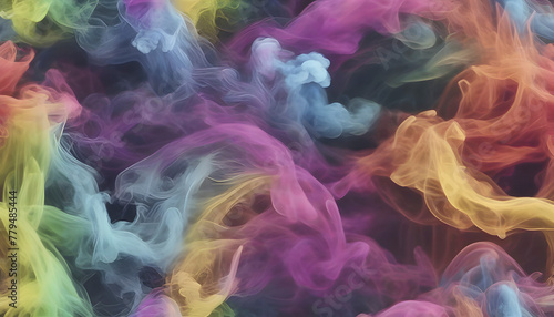 Abstract colored smoke elements.