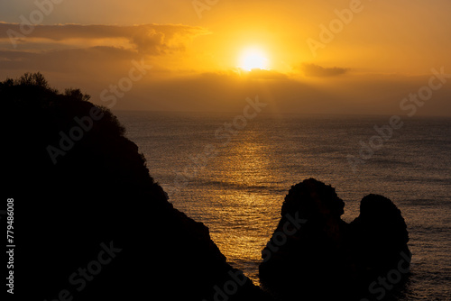 Algarve Coastline At Sunrise In Portugal