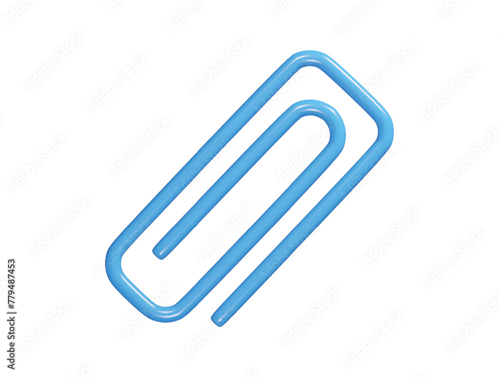 Paper clip icon 3d render illustration Paper clip icon 3d render illustration