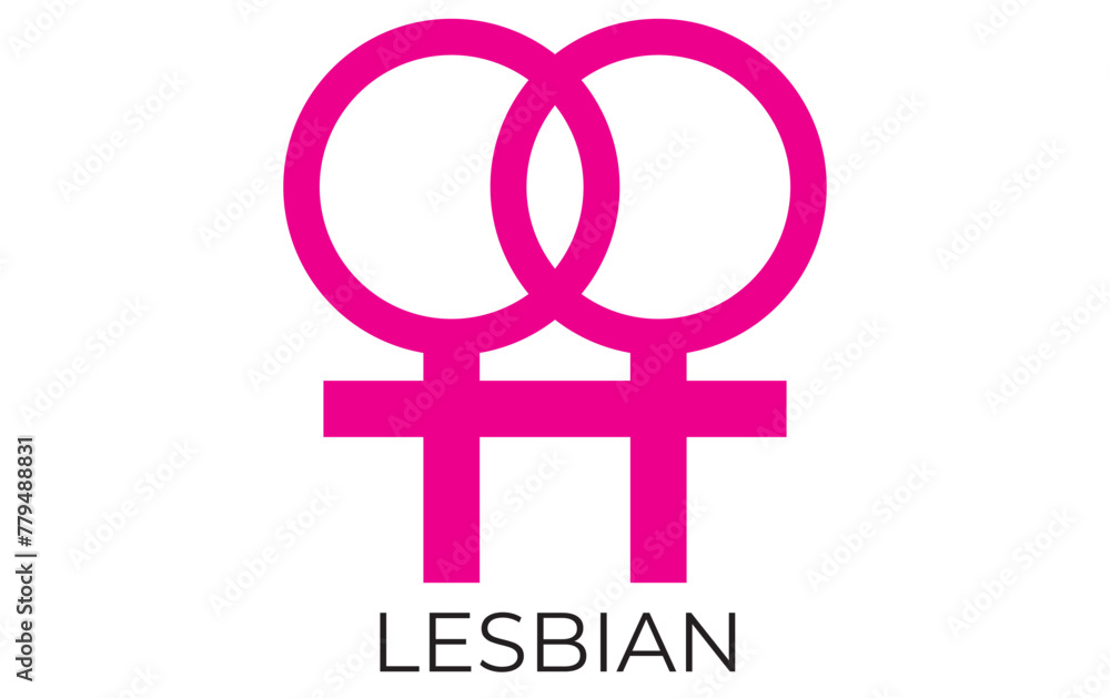 Lesbian gender symbol icon. Woman and woman pink color icon, Lesbian couple sign. Homosexual, Two female in love sign vector icon. 11:11 Lesbian gender symbol icon. Woman and woman pink color icon, Lesbian couple sign. Homosexual, Two female in love sign vector icon. 11:11