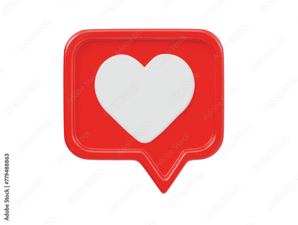 Heart icon 3d render illustration 