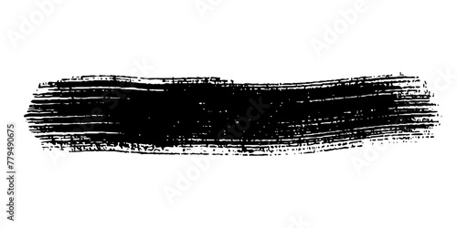 Black brush stroke. Hand drawn ink spots isolated on transparent background. Vector illustration