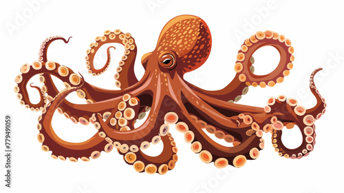 Tentacle of octopus vector cartoon icon. Vector illustration