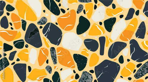Terrazzo vector seamless pattern with grey abstract