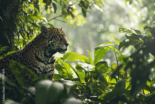 Exuberant wildlife in the  Rainforest with diverse foliage, Ai generated © Tanu