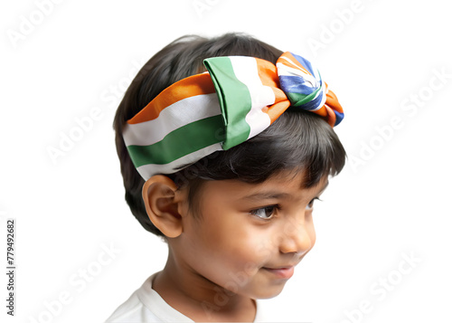 Closeup shot of the flag of india printed on hair band