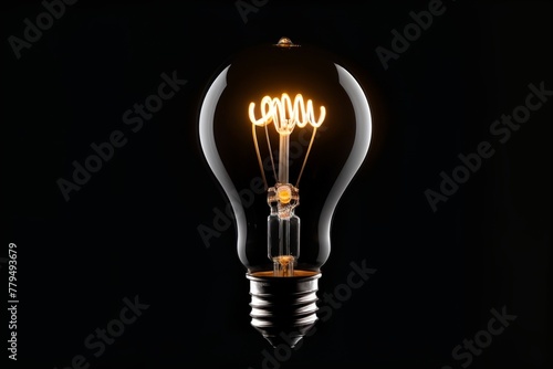 light bulb in complete darkness © Peredniankina