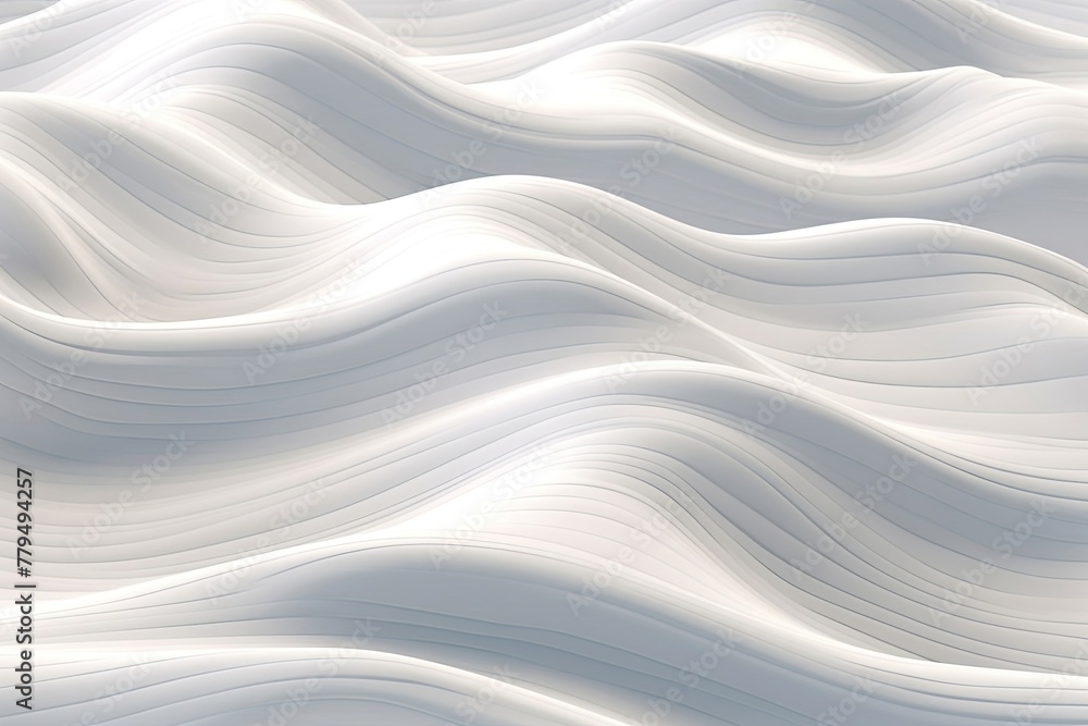 Close up of abstract white paper or fabric flooded in wavy line surface pattern, background and wallpaper. Generative AI. Close up of abstract white paper or fabric flooded in wavy line surface pattern, background and wallpaper. Generative AI.