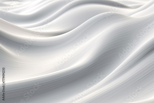 Close up of abstract white paper or fabric flooded in wavy line surface pattern, background and wallpaper. Generative AI.