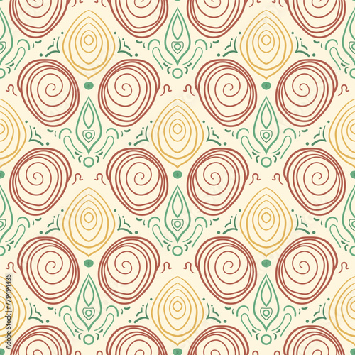 Abstract retro seamless pattern. vintage ornament endless background. Vector flat illustration