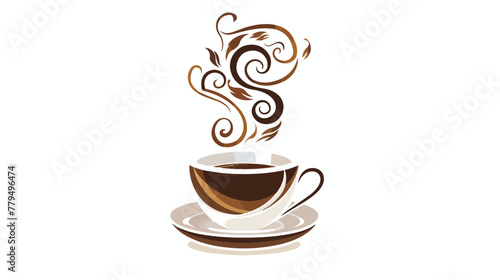 Vector drawing on the theme of coffee. A Cup of coffee