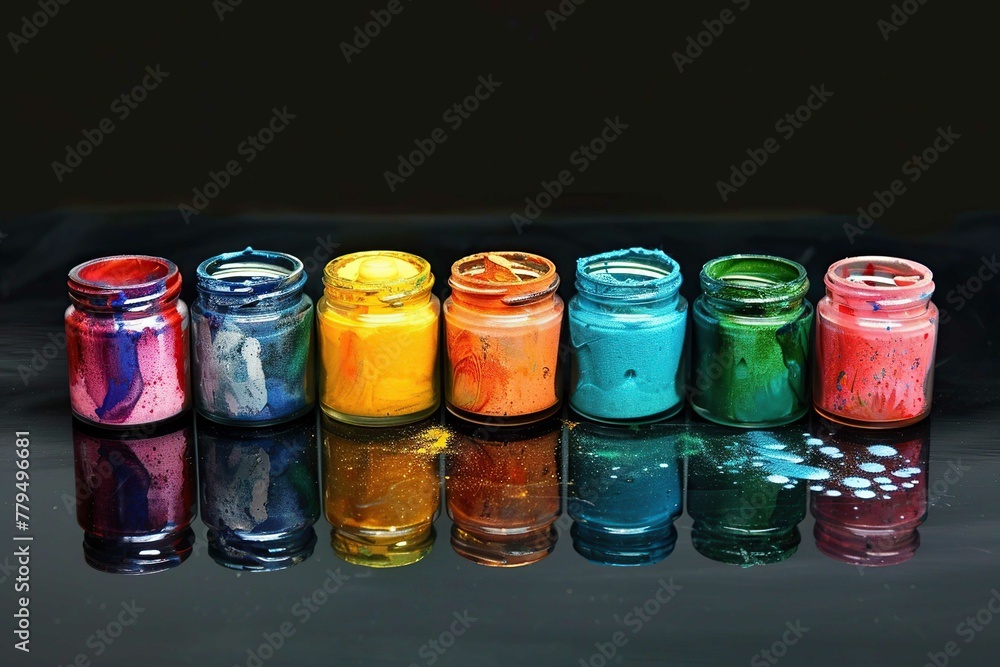 watercolor paint bottles on black watercolor paint bottles on black