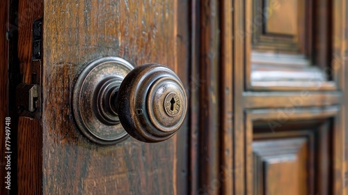 Innovative knob locks on a door, close-up showcasing inspired design ideas for a blend of elegance and robust security