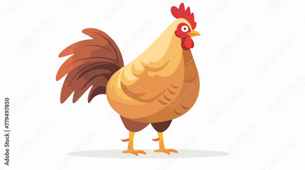 Vector illustration of funny hen flat vector isolated