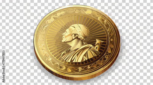 Vector illustration of Liberian Dollar coin in gold photo