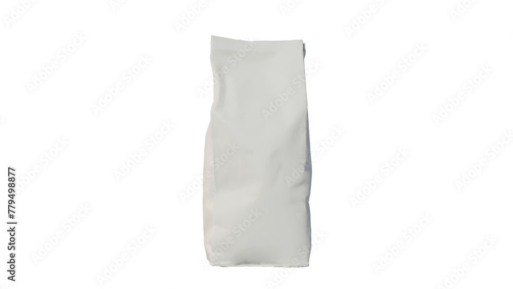 a white bag of food on a white background